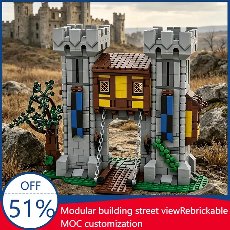 1145PCS Castle Gate Medieval Fortress MOC Model Custom Blocks DIY Assembly Educational Toy Castle Fans Display Christmas Gifts
1145PCS Castle Gate Medieval Fortress MOC Model Custom Blocks DIY Assembly Educational Toy Castle Fans Display Christmas Gifts