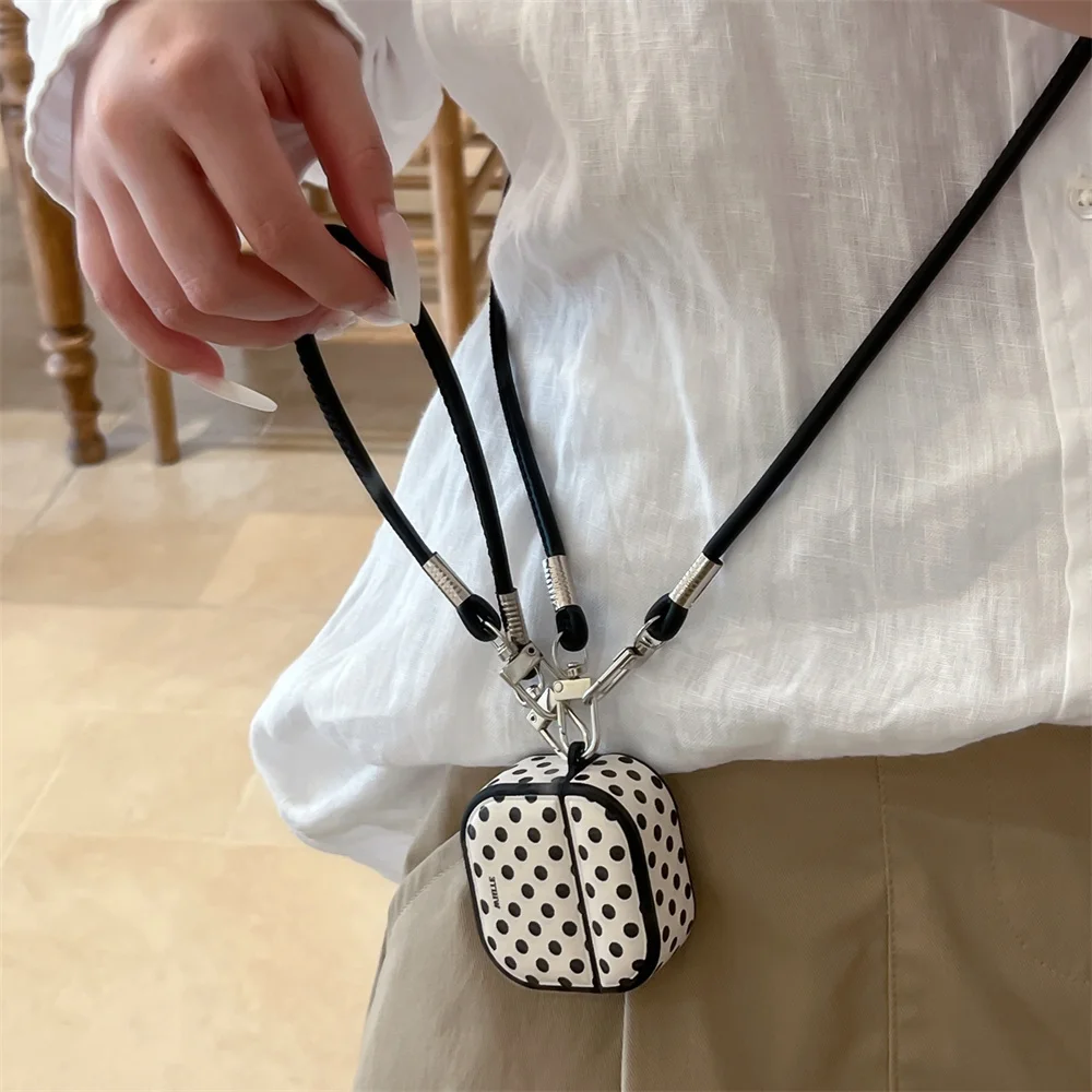 Luxury Dual Lanyard Polka Dot Leather Earphone Case For AirPods 4 Pro 3 2 1 Crossbody Rope Wrist Strap Wireless Headphone Cover
Luxury Dual Lanyard Polka Dot Leather Earphone Case For AirPods 4 Pro 3 2 1 Crossbody Rope Wrist Strap Wireless Headphone Cover