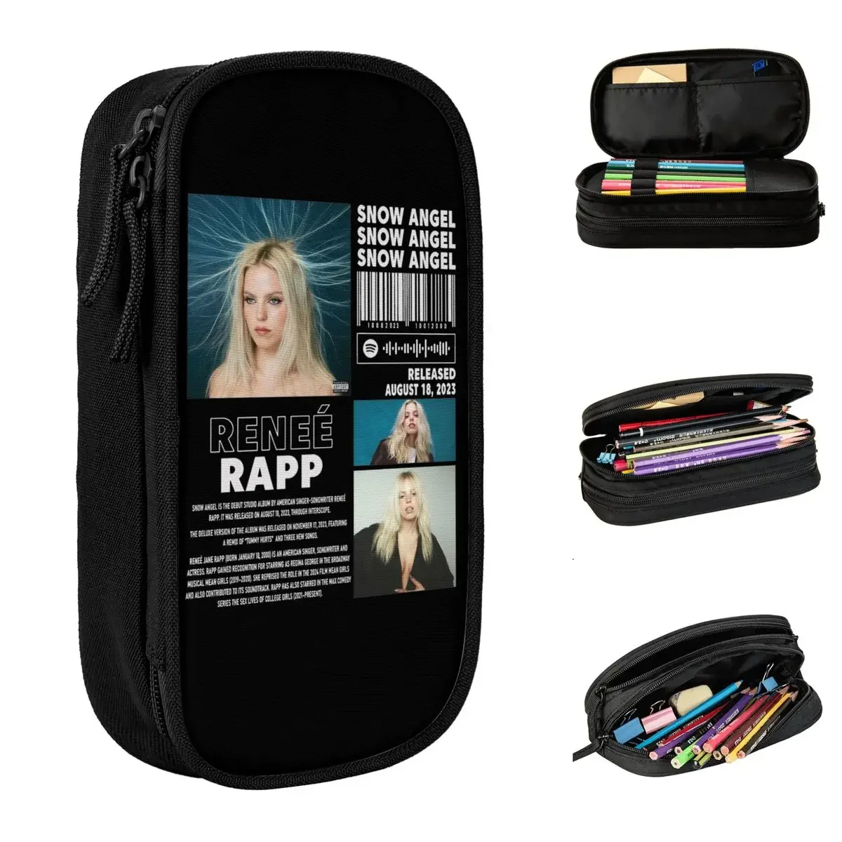 Snow Angel Renee Rapp Album 90s Singer Pencil Case Fun Pen Holder Bag for Student Big Capacity Office Zipper Pencilcases
Snow Angel Renee Rapp Album 90s Singer Pencil Case Fun Pen Holder Bag for Student Big Capacity Office Zipper Pencilcases