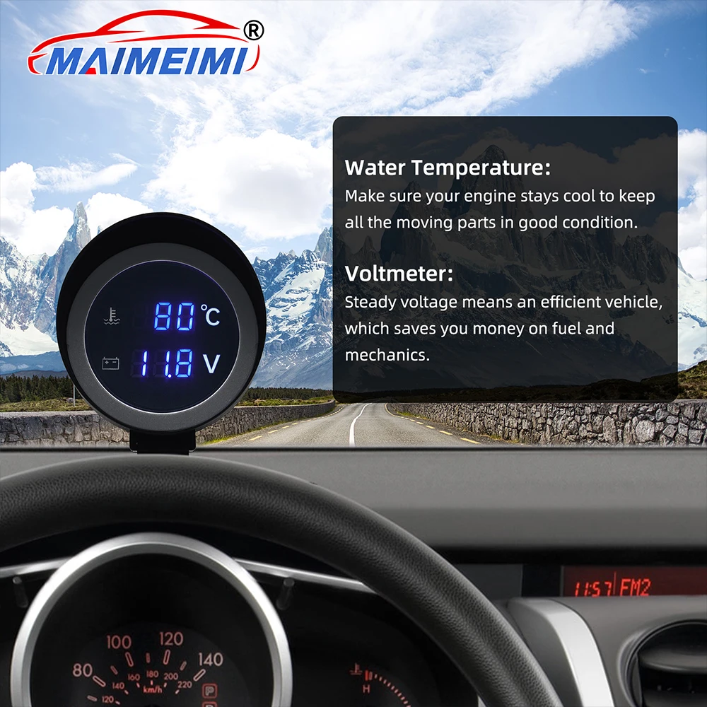Car Water Temperature Gauge + Voltmeter Volt Meter 2 in 1 Round Led Digital Car Truck With Temperature Sensor For Car boat
Car Water Temperature Gauge + Voltmeter Volt Meter 2 in 1 Round Led Digital Car Truck With Temperature Sensor For Car boat