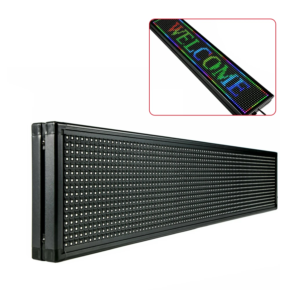 Programmable LED Sign – 40x8 Inch High-Resolution Advertising Display, Seven Colors, USB & WiFi Control, Energy-Saving Digital
Programmable LED Sign – 40x8 Inch High-Resolution Advertising Display, Seven Colors, USB & WiFi Control, Energy-Saving Digital