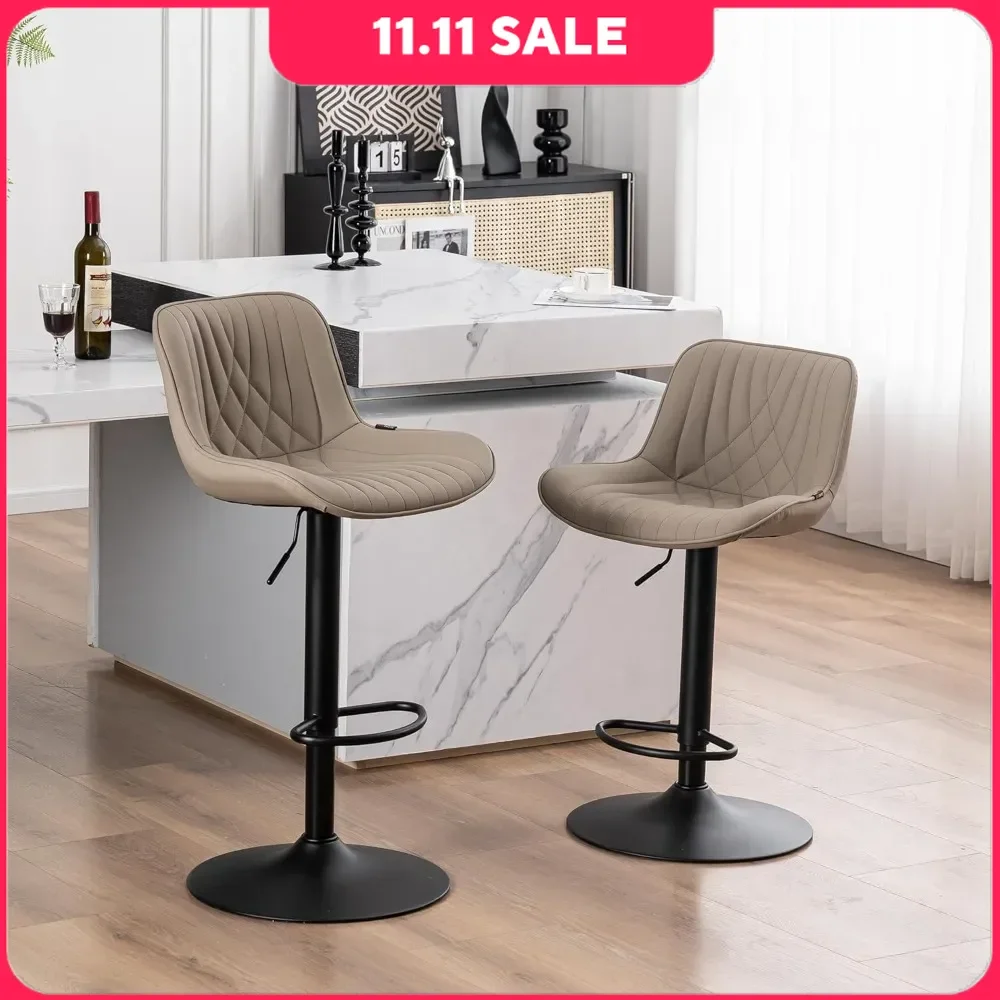 Bar Stools Set of 2, Faux Leather Counter Height Bar Stool, Adjustable Swivel Barstools with Back, Island Stool Chairs
Bar Stools Set of 2, Faux Leather Counter Height Bar Stool, Adjustable Swivel Barstools with Back, Island Stool Chairs