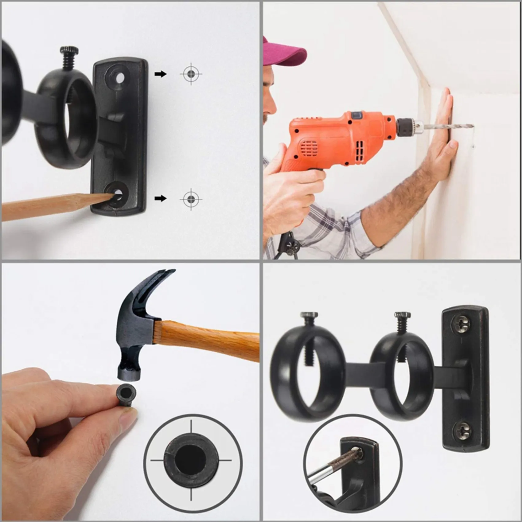 ABAH-Curtain Rod Bracket, 8Pcs Double Curtain Rod Holder, Double Rod Brackets Hooks For Living Room Bedroom Curtain Rods
ABAH-Curtain Rod Bracket, 8Pcs Double Curtain Rod Holder, Double Rod Brackets Hooks For Living Room Bedroom Curtain Rods