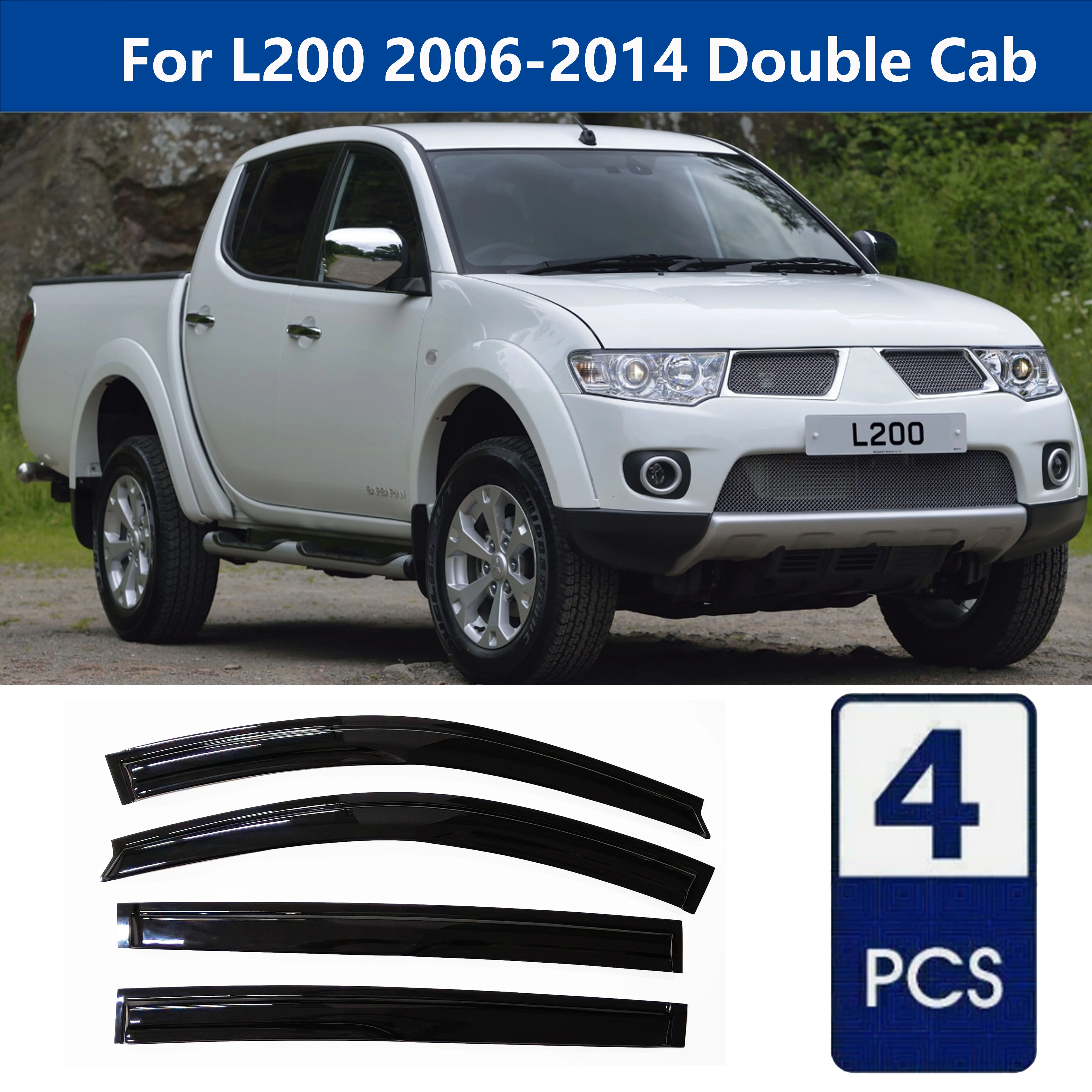 Высококачественные дефлекторы окон AIBAP (4 шт.) для L200 2006-2014 Double CAB, защита от дождя и солнца
Высококачественные дефлекторы окон AIBAP (4 шт.) для L200 2006-2014 Double CAB, защита от дождя и солнца