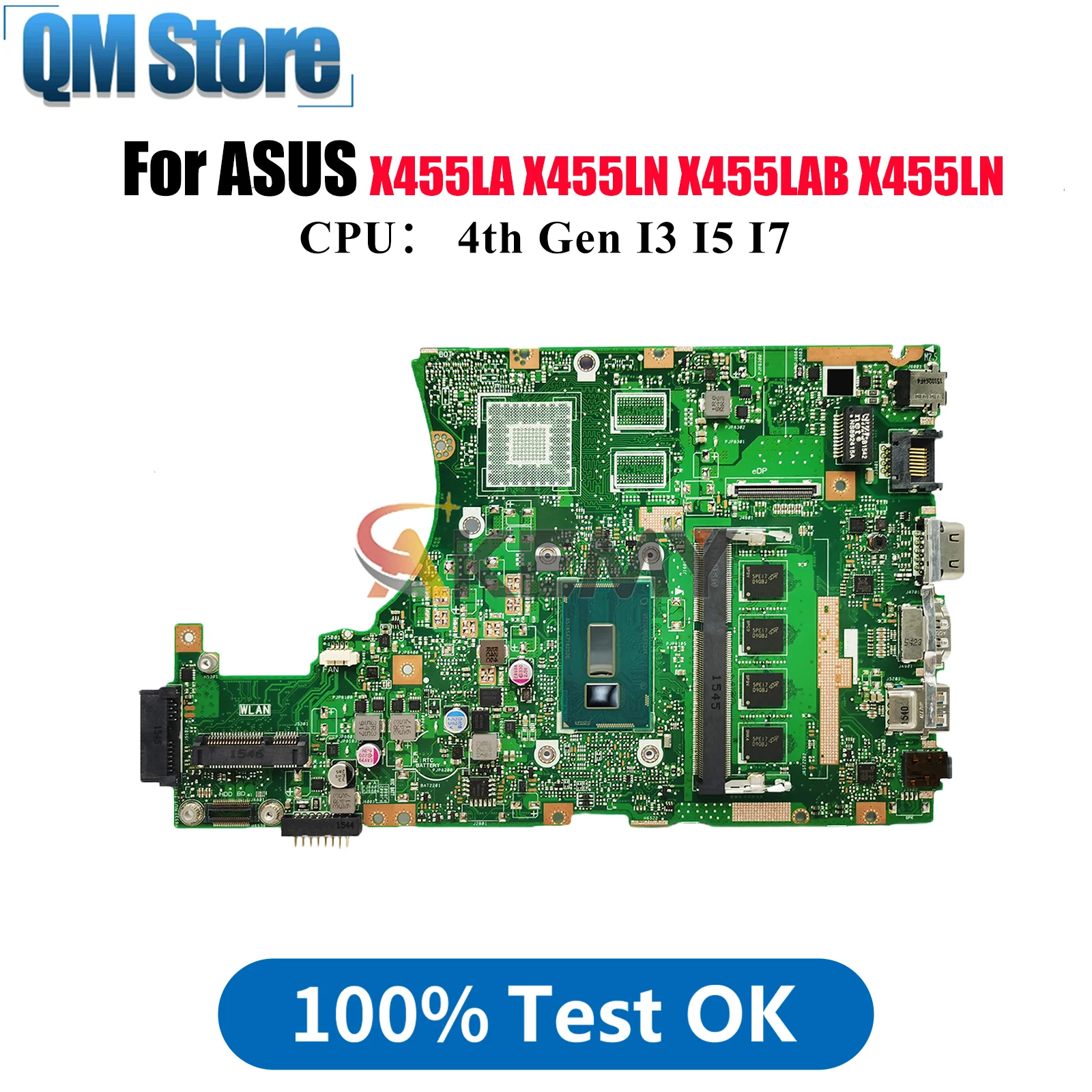 X455LA Материнская плата для ноутбука ASUS W491L W419L X455LN X455L DX882L X455LNB X455LAB A455L K455L Материнская плата с процессором I3 I5 I7 stk
X455LA Материнская плата для ноутбука ASUS W491L W419L X455LN X455L DX882L X455LNB X455LAB A455L K455L Материнская плата с процессором I3 I5 I7 stk