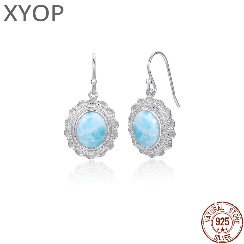 New Fashion Retro Geometry Streamlined Long 925 Sterling Silver Jewelry Girl Natural Precious Larimar Earrings Women
New Fashion Retro Geometry Streamlined Long 925 Sterling Silver Jewelry Girl Natural Precious Larimar Earrings Women