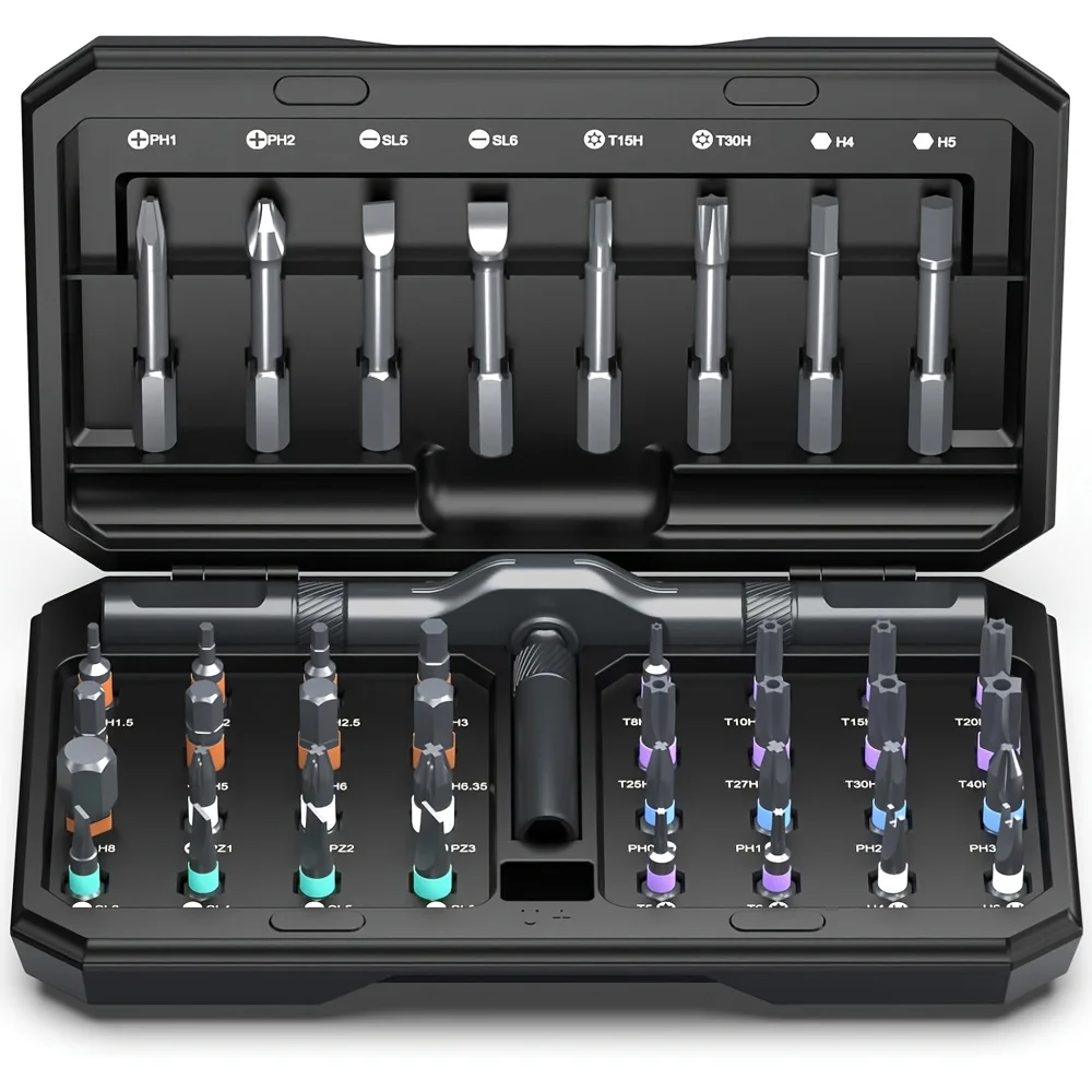 42-in-1 Magnetic Screwdriver Set with Detachable Ratchet Handle, Compact DIY & Repair Tool Kit for Furniture,Computers,Bicycles
42-in-1 Magnetic Screwdriver Set with Detachable Ratchet Handle, Compact DIY & Repair Tool Kit for Furniture,Computers,Bicycles