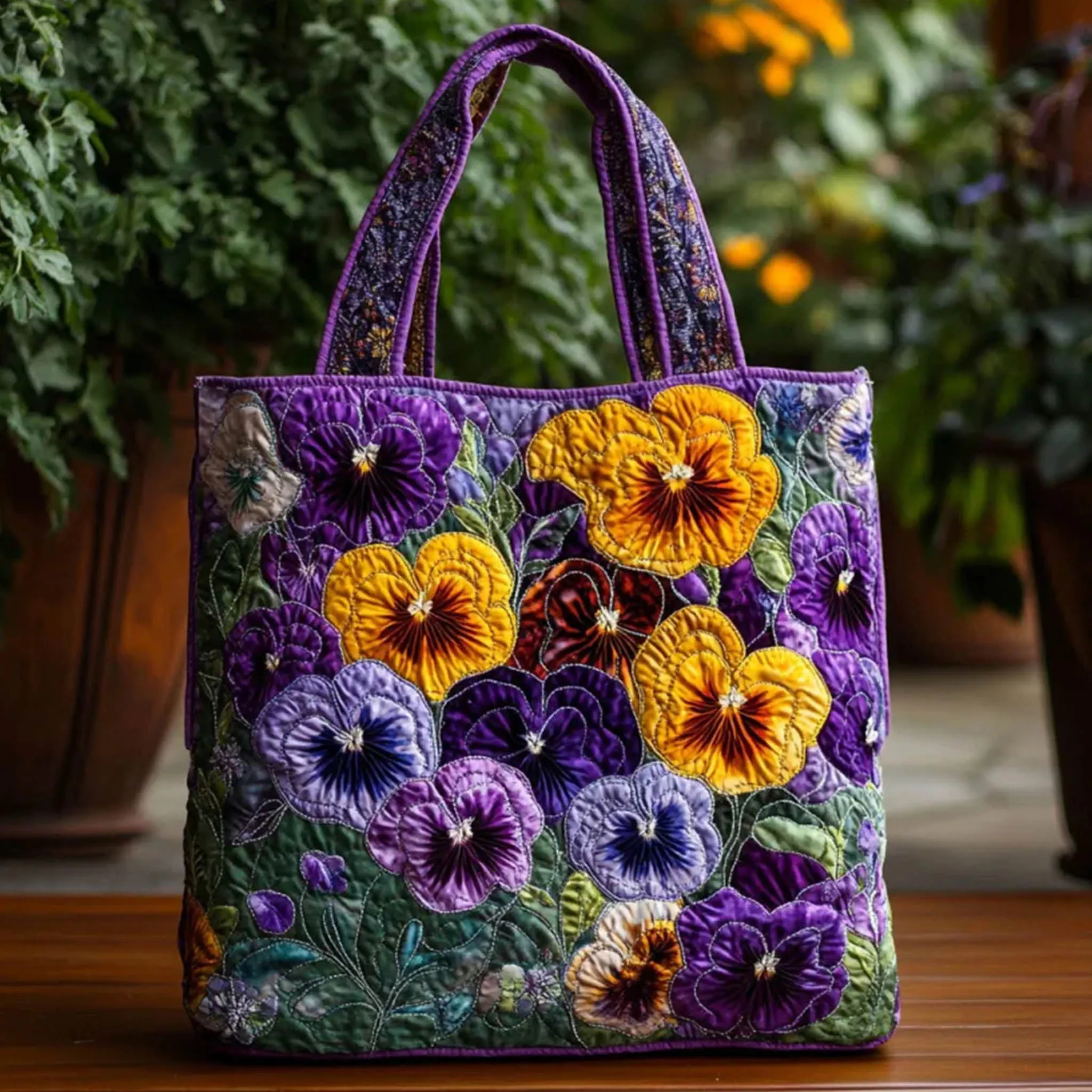 Vintage Oil Painting Pansy Floral Print Quilted Tote Bag Pastoral Shoulder Handbag for Commute Shopping Travel Work
Vintage Oil Painting Pansy Floral Print Quilted Tote Bag Pastoral Shoulder Handbag for Commute Shopping Travel Work
