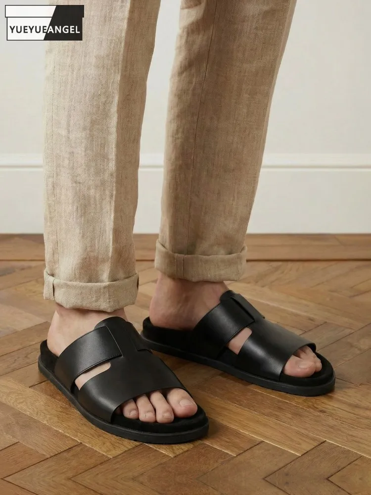 Summer Fashion Mens Breathable Genuine Leather Slippers Casual Outside Thick Platform Slides Shoes Open Toe Flat Beach Slippers
Summer Fashion Mens Breathable Genuine Leather Slippers Casual Outside Thick Platform Slides Shoes Open Toe Flat Beach Slippers