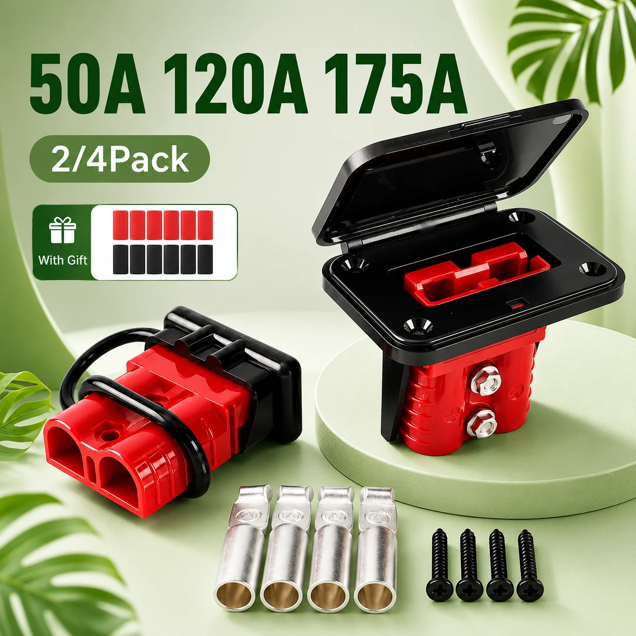 2/4 Pack 50A 120A 175A 600V High Current Flush Mount Battery Quick Disconnect Connector Plug Kit for Auto Forklift Boat Solar
2/4 Pack 50A 120A 175A 600V High Current Flush Mount Battery Quick Disconnect Connector Plug Kit for Auto Forklift Boat Solar