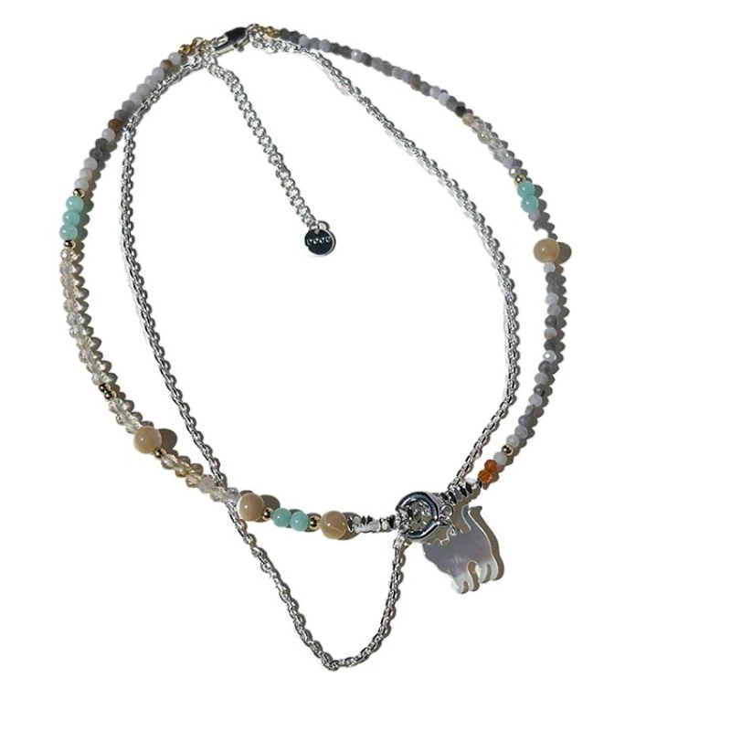 Dopamine double-layer colored beaded cat necklace Xia Xiaoxiao fresh creative versatile collarbone chain
Dopamine double-layer colored beaded cat necklace Xia Xiaoxiao fresh creative versatile collarbone chain