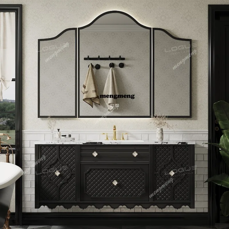 Oak French retro bathroom cabinet combination bathroom wash basin cabinet integrated basin customization
Oak French retro bathroom cabinet combination bathroom wash basin cabinet integrated basin customization