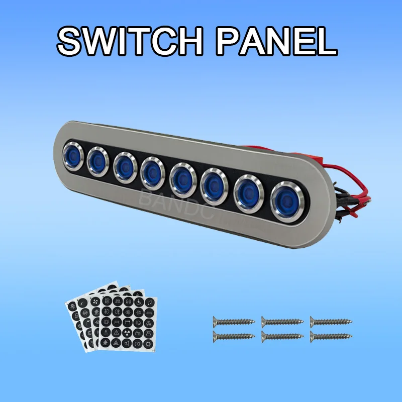 12V 24V 8 Gang Waterproof Stainless Steel Switch Panel with Blue Light for Universal Cars Truck Boat SUV UTV 4WD RV
12V 24V 8 Gang Waterproof Stainless Steel Switch Panel with Blue Light for Universal Cars Truck Boat SUV UTV 4WD RV