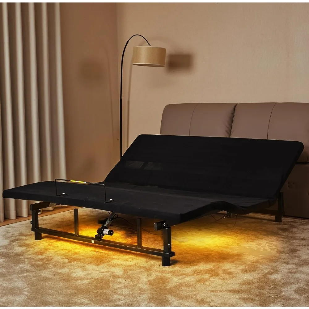 Adjustable bed frame, USB interface bedside night light, zero gravity, easy to assemble, quiet motor adjustable bed frame
Adjustable bed frame, USB interface bedside night light, zero gravity, easy to assemble, quiet motor adjustable bed frame