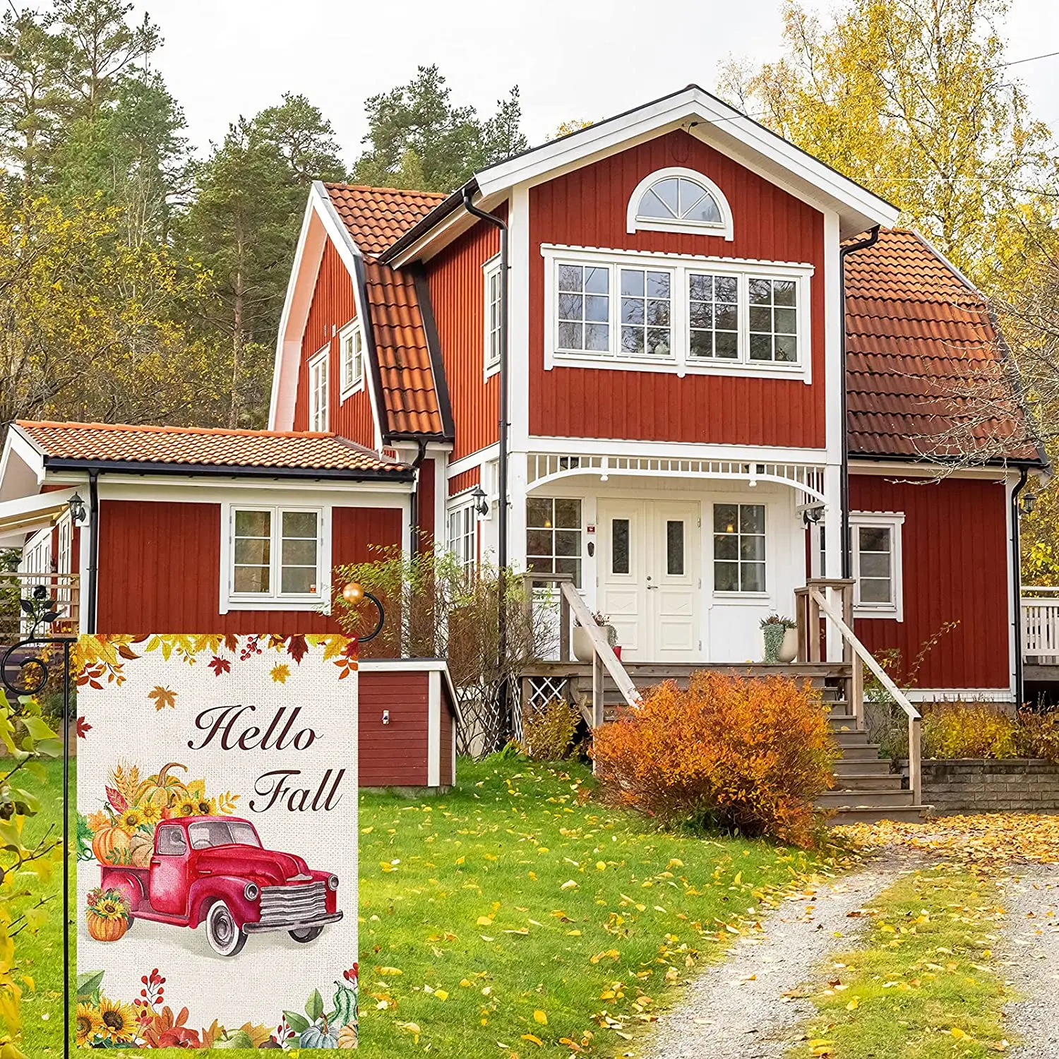 Hello Fall Garden Flag, Autumn Pumpkin Sunflowers Garden Flag Double Sided, Red Truck Maple Leaf Garden Flag Decor Thanksgiving
Hello Fall Garden Flag, Autumn Pumpkin Sunflowers Garden Flag Double Sided, Red Truck Maple Leaf Garden Flag Decor Thanksgiving