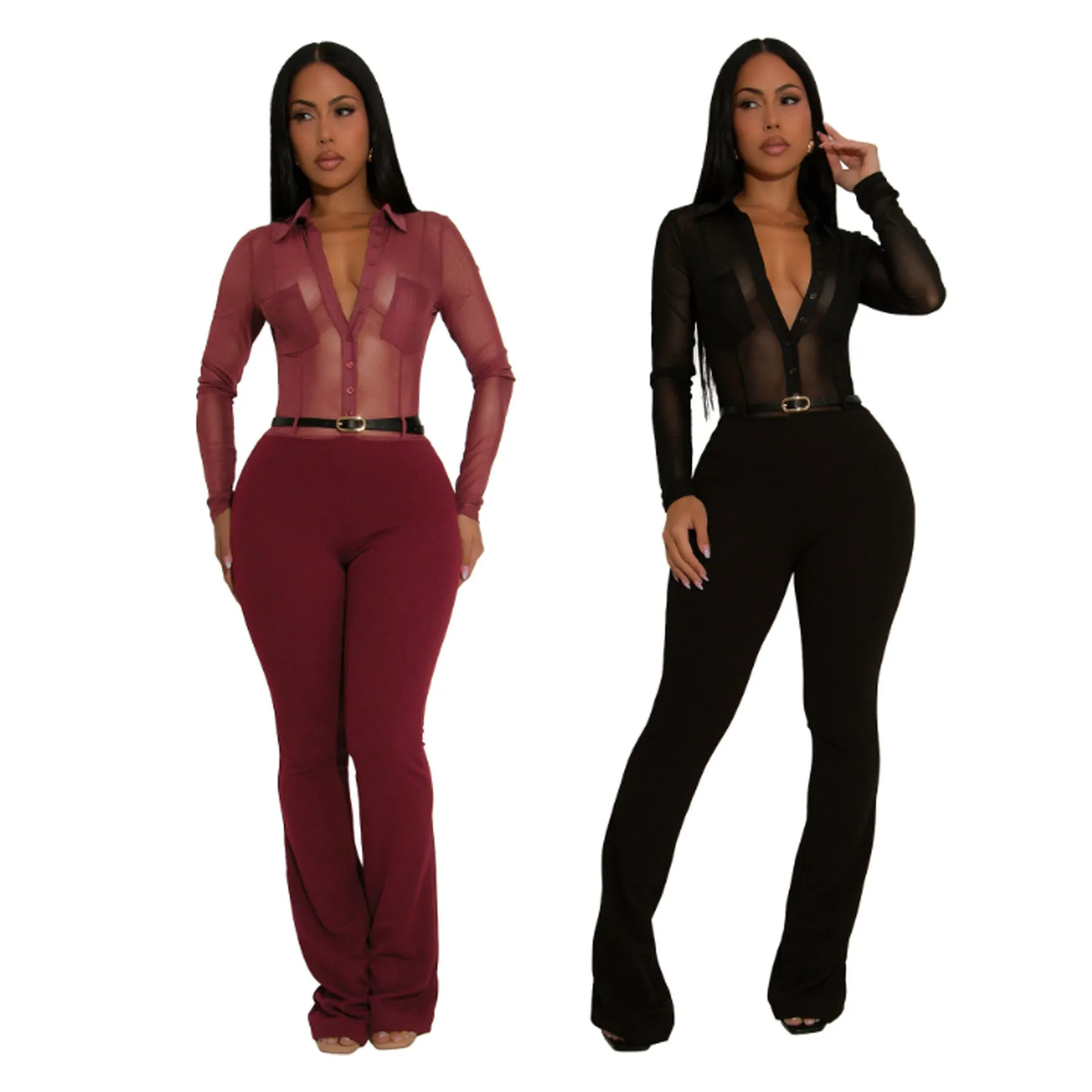 Autumn Women's Clothing Sexy Slim Fit Long Sleeve Jumpsuit For Woman High Waist Polyester Transparent Night Out Bodysuit
Autumn Women's Clothing Sexy Slim Fit Long Sleeve Jumpsuit For Woman High Waist Polyester Transparent Night Out Bodysuit