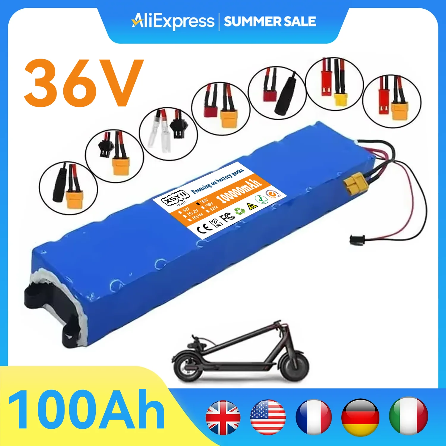 10S3P 36V 100000mAh 36V Lithium Battery Pack 18650 Lithium Battery for Xiaomi M365 Electric Scooter Battery 
10S3P 36V 100000mAh 36V Lithium Battery Pack 18650 Lithium Battery for Xiaomi M365 Electric Scooter Battery