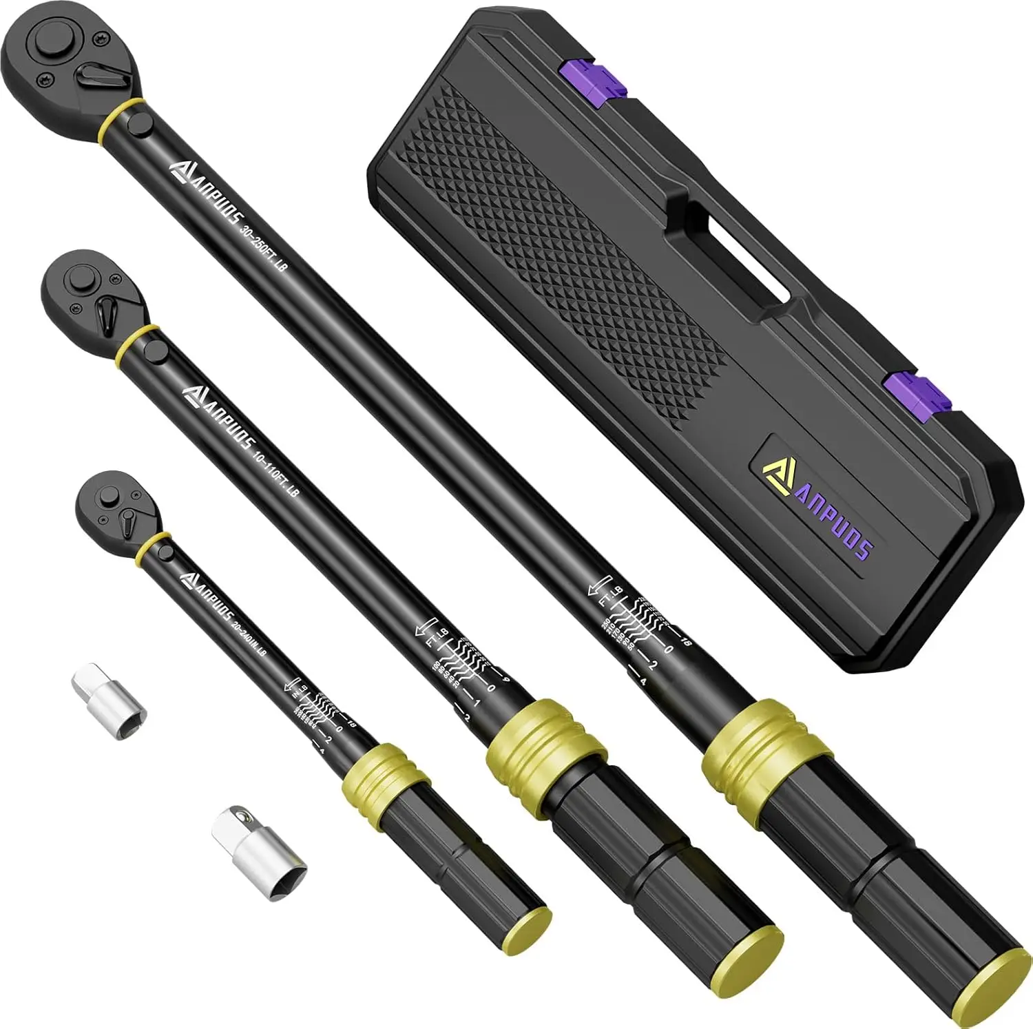5-Piece Torque Wrench Set with 1/4”, 3/8”, 1/2” Drive, Dual Range Scales, 72-Tooth Ratchet for Bike, Car, Motorcycle
5-Piece Torque Wrench Set with 1/4”, 3/8”, 1/2” Drive, Dual Range Scales, 72-Tooth Ratchet for Bike, Car, Motorcycle