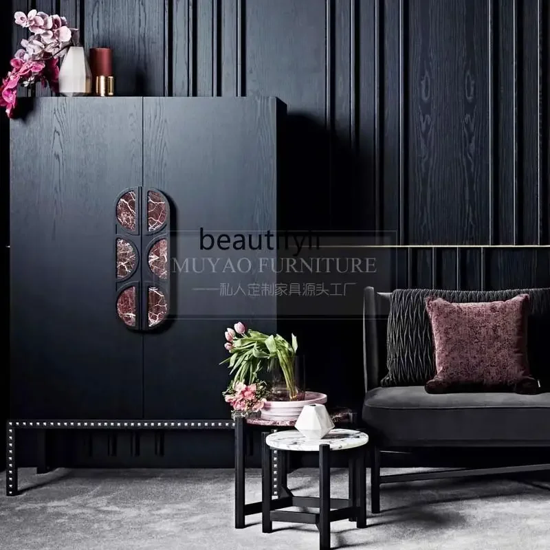 American retro solid wood wine cabinet entrance porch against the wall multi-functional locker can be customized wardrobe
American retro solid wood wine cabinet entrance porch against the wall multi-functional locker can be customized wardrobe