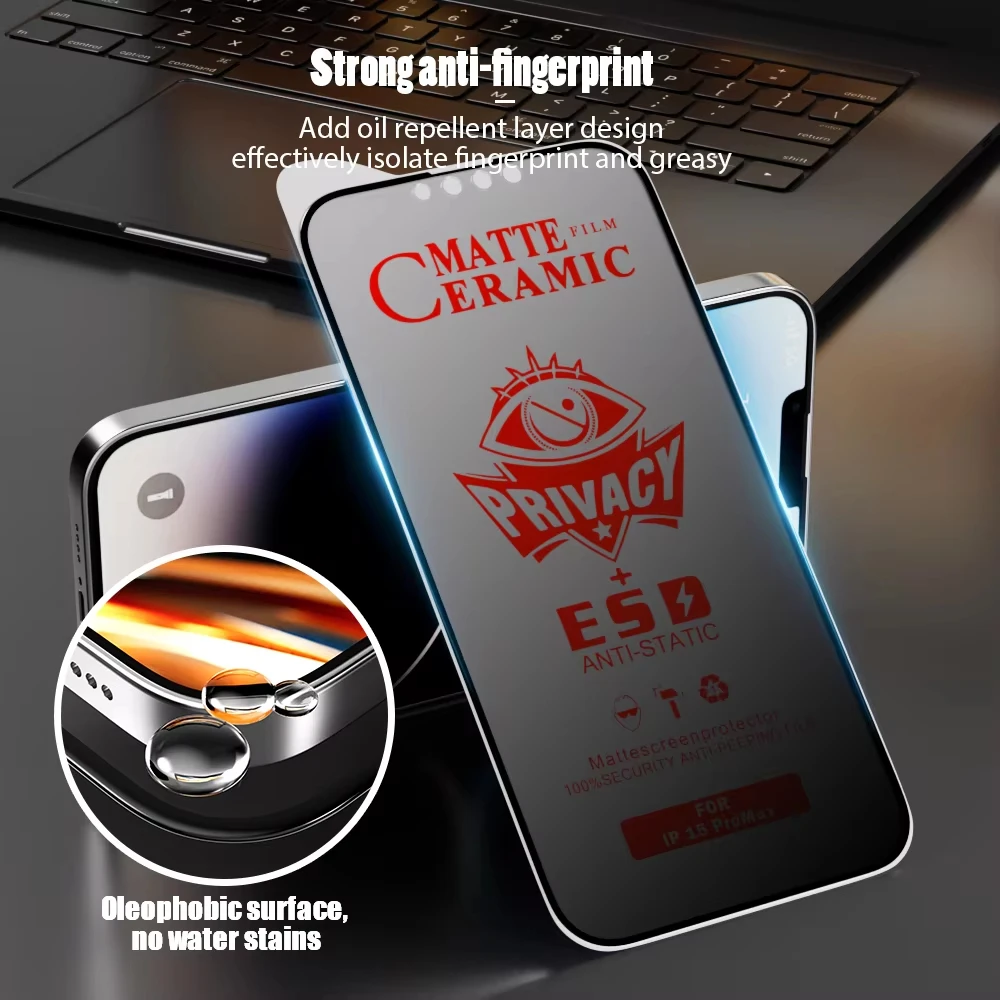 5PCS Matte Ceramic Privacy Screen Protector For iPhone 15 16 14 13 Pro Max 12 11 Plus 6 7 8 SE X XS Max XR Anti-Spy Film Glass
5PCS Matte Ceramic Privacy Screen Protector For iPhone 15 16 14 13 Pro Max 12 11 Plus 6 7 8 SE X XS Max XR Anti-Spy Film Glass