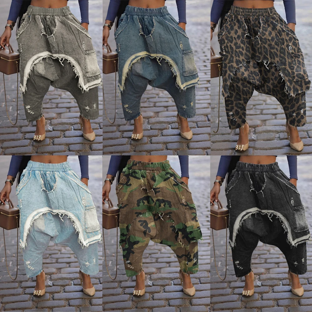 Осень-зима 202, женская уличная одежда, модные рваные джинсовые брюки с дырками, свободные джинсы-шаровары в стиле сафари с эластичной резинкой на талии в стиле хип-хоп
Осень-зима 202, женская уличная одежда, модные рваные джинсовые брюки с дырками, свободные джинсы-шаровары в стиле сафари с эластичной резинкой на талии в стиле хип-хоп