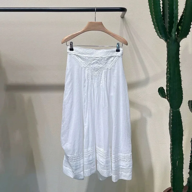 Pure Color Fairy Umbrella Skirt Lace Trim Accordion Pleat Midi Half Skirt French Style High Waist Cotton Casual A-Line Skirt
Pure Color Fairy Umbrella Skirt Lace Trim Accordion Pleat Midi Half Skirt French Style High Waist Cotton Casual A-Line Skirt