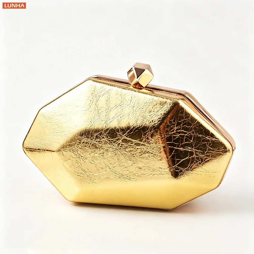 Octagonal Hard Case Evening Clutch Bag Banquet Handbag Luxury Gold Shiny PU Metal Frame Crossbody Purse for Women Wedding Party
Octagonal Hard Case Evening Clutch Bag Banquet Handbag Luxury Gold Shiny PU Metal Frame Crossbody Purse for Women Wedding Party