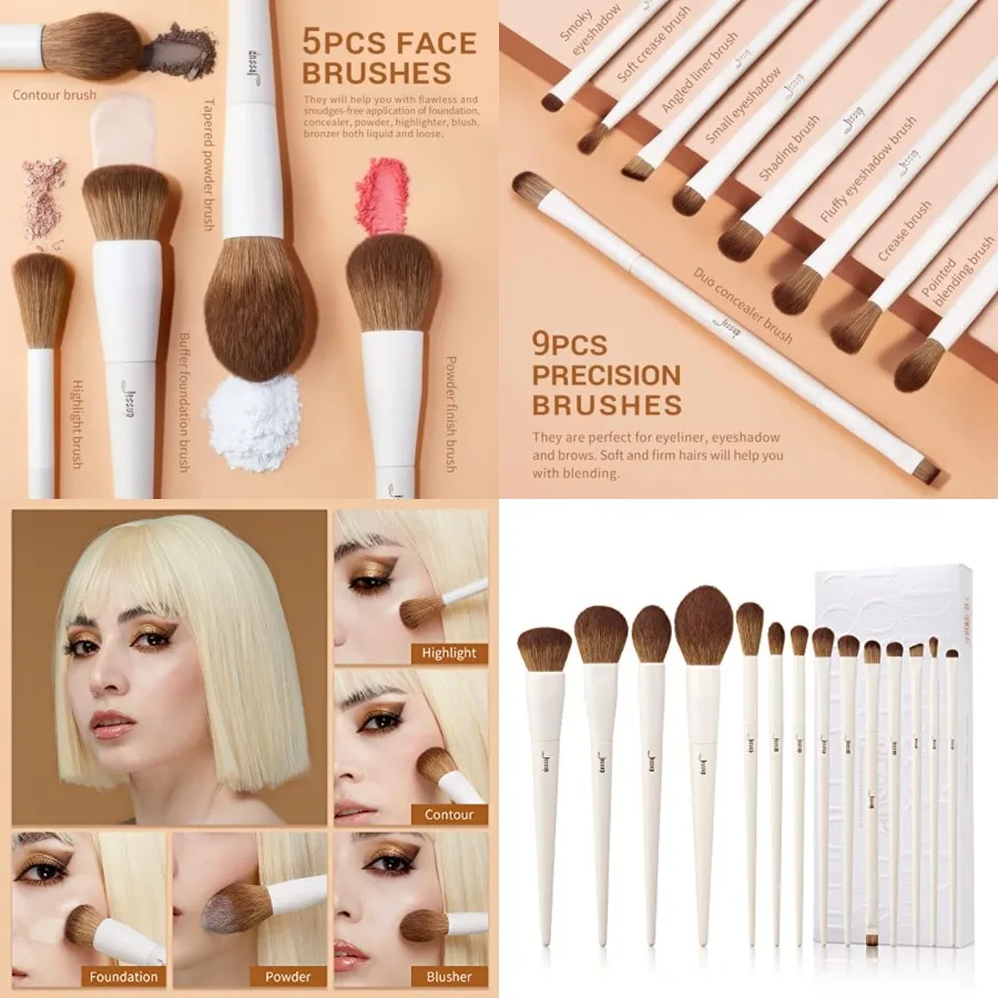 Makeup Brushes 14Pcs Makeup Brush Set Premium Synthetic Powder Foundation Contour Blush Concealer Eye Shadow Blending Liner Make Up Brush Kit Light Grey
Makeup Brushes 14Pcs Makeup Brush Set Premium Synthetic Powder Foundation Contour Blush Concealer Eye Shadow Blending Liner Make Up Brush Kit Light Grey