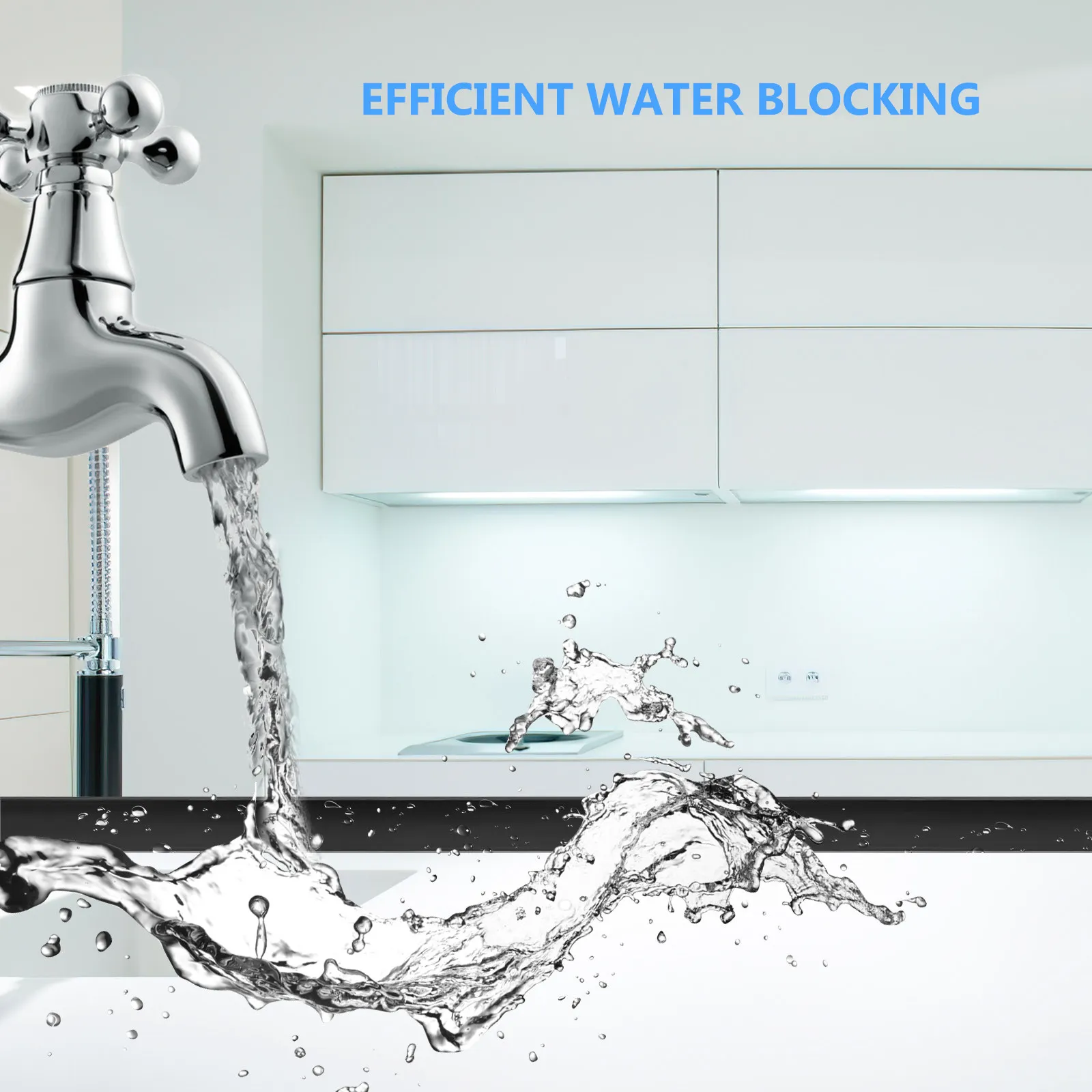 2M Sink Water Barrier High Grade Solid Silicone Adhesive Splashing Guard Kitchen Counter Water Blocking Baffle Dry Wet
2M Sink Water Barrier High Grade Solid Silicone Adhesive Splashing Guard Kitchen Counter Water Blocking Baffle Dry Wet