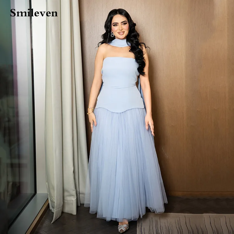Smileven Sky Blue A Line Crepe Evening Dress Tulle Bottom Slim Prom Party Dresses Elegant Simple Maxi Prom Gowns 2025 Customized
Smileven Sky Blue A Line Crepe Evening Dress Tulle Bottom Slim Prom Party Dresses Elegant Simple Maxi Prom Gowns 2025 Customized