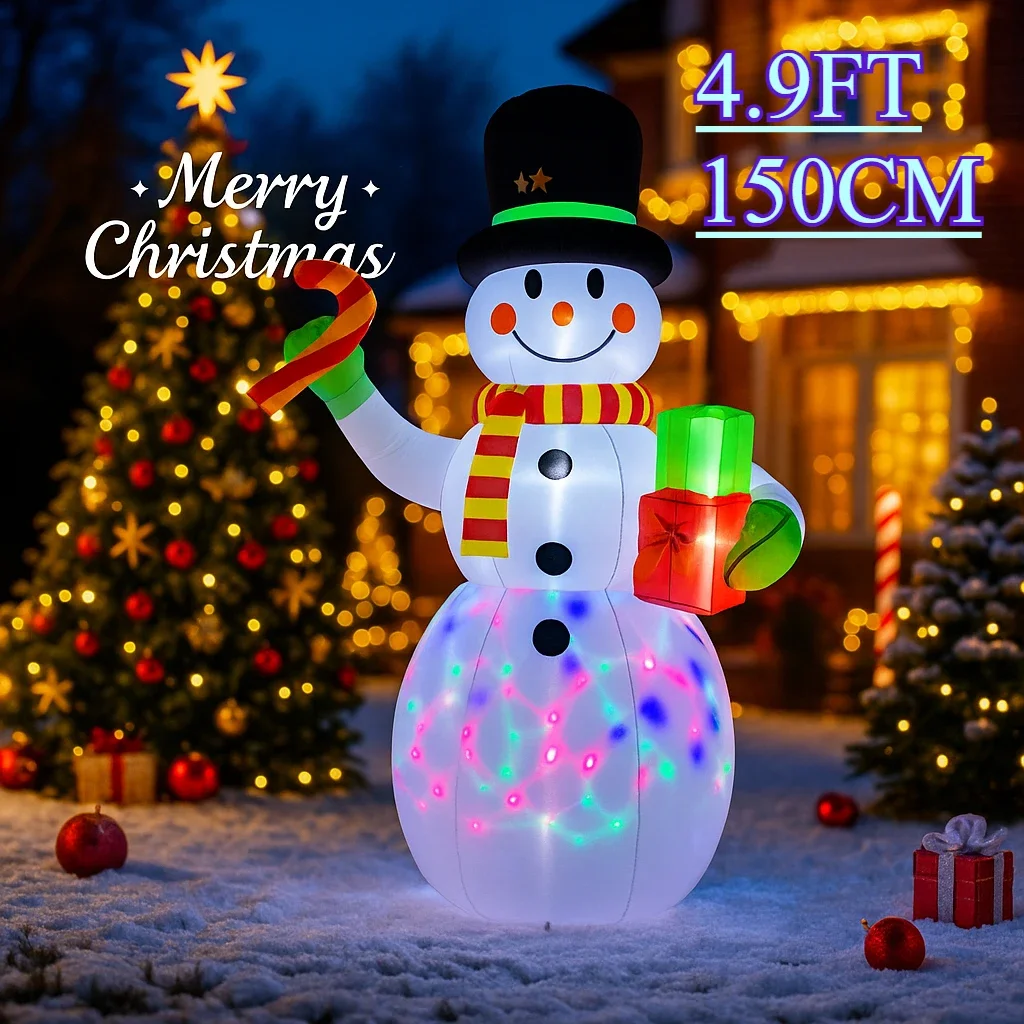 4.9FT Inflatable Xmas Holiday Yard Decor Gifts Supplies Decor LED Snowman Candy Cane Gifts Christmas Home Ornament Festive Toy
4.9FT Inflatable Xmas Holiday Yard Decor Gifts Supplies Decor LED Snowman Candy Cane Gifts Christmas Home Ornament Festive Toy