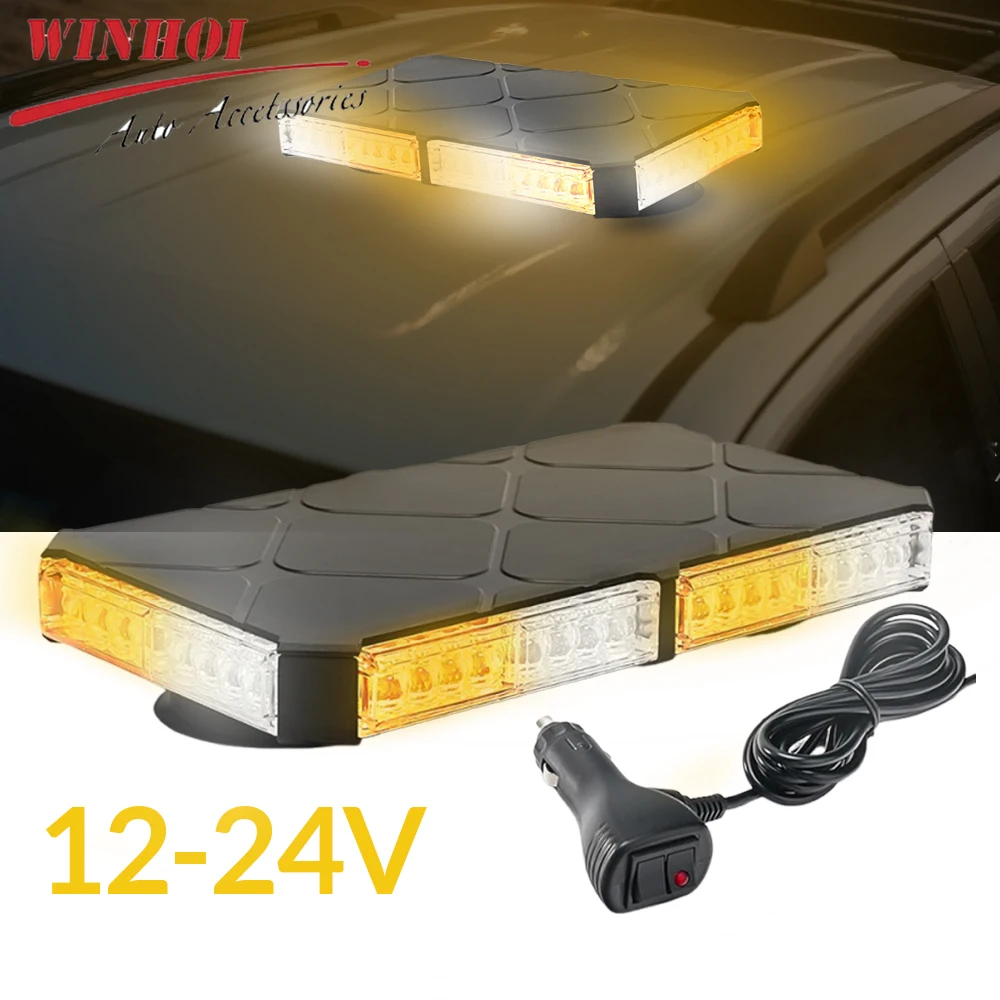 11.5 Inch Roof Top Emergency Strobe Lights with Magnetic Base Stroboscopes LED Warning Traffic Hazard Caution Light Bar 12-24V
11.5 Inch Roof Top Emergency Strobe Lights with Magnetic Base Stroboscopes LED Warning Traffic Hazard Caution Light Bar 12-24V