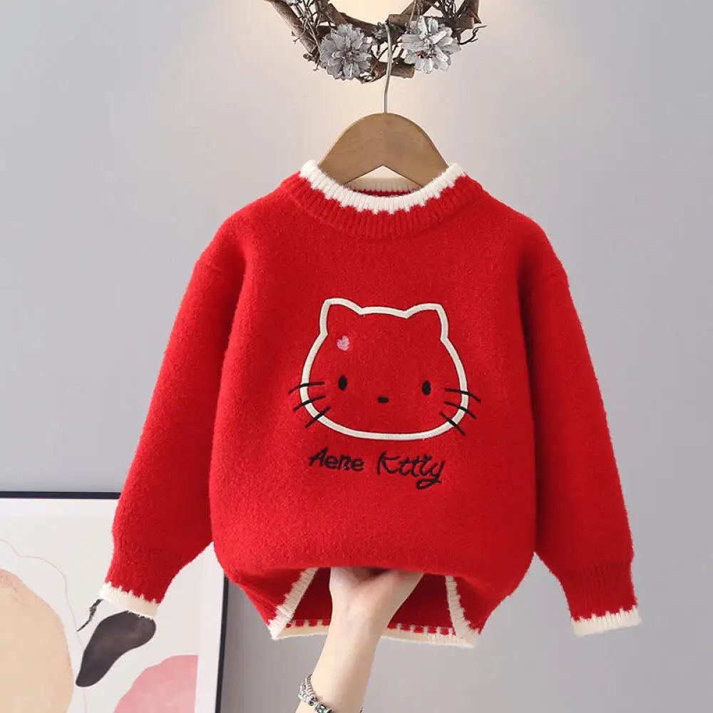 Sanrio Hello Kitty Kawaii Children's Cute Pullover Sweater Autumn and Winter New Style Warm Cartoon Pullover Girls Sweater
Sanrio Hello Kitty Kawaii Children's Cute Pullover Sweater Autumn and Winter New Style Warm Cartoon Pullover Girls Sweater