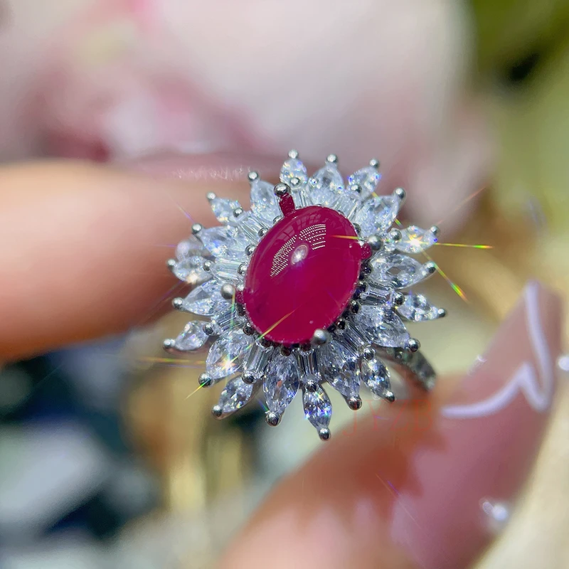 High jewelry Luxury full diamond natural Burmese ruby ring exquisite fashion 925 sterling silver engagement gift
High jewelry Luxury full diamond natural Burmese ruby ring exquisite fashion 925 sterling silver engagement gift