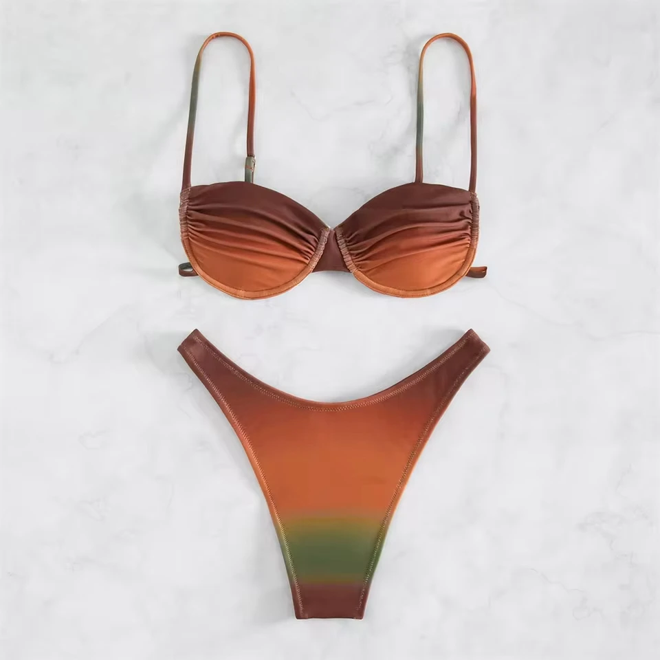 Gradient Sling Bikini Push Up Bra String Backless Swimwear Y2K Pleated Swimsuit Women Brazilian Beach Bikinis Bathing Suit
Gradient Sling Bikini Push Up Bra String Backless Swimwear Y2K Pleated Swimsuit Women Brazilian Beach Bikinis Bathing Suit