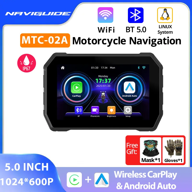 NAVIGUIDE 5-дюймовый MTC-02A новый дизайн мотоцикл GPS МОТО навигация Carplay экран портативный мотоцикл Android Auto IP67
NAVIGUIDE 5-дюймовый MTC-02A новый дизайн мотоцикл GPS МОТО навигация Carplay экран портативный мотоцикл Android Auto IP67