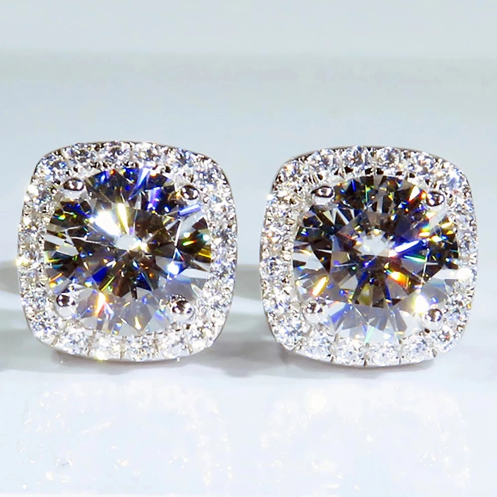 18K Au750 White Gold Women Stud Earrings Moissanite Diamonds Round Cushion Elegant Wedding Party Engagement Anniversary Trendy
18K Au750 White Gold Women Stud Earrings Moissanite Diamonds Round Cushion Elegant Wedding Party Engagement Anniversary Trendy
