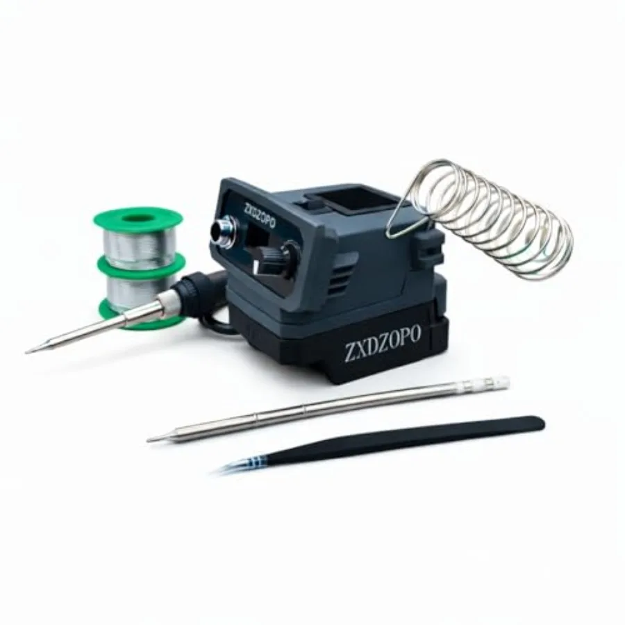 Cordless Soldering Iron Station 20V Blue Black Fast Heating Adjustable Temperature 150°C-480°C 302°F-896°F LED Display Temperat
Cordless Soldering Iron Station 20V Blue Black Fast Heating Adjustable Temperature 150°C-480°C 302°F-896°F LED Display Temperat