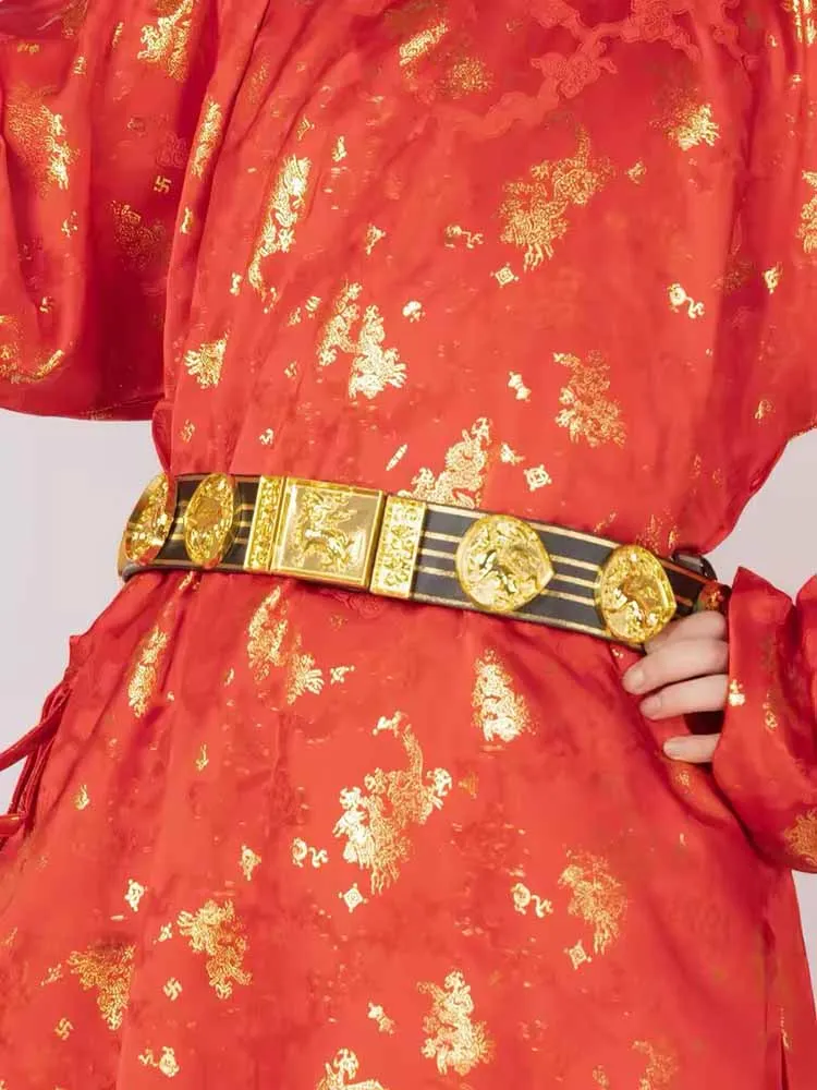 Hanfu Belt Men Ming Dynasty Hanfu Metal Belt Black Red Leather Belt Round Neck Robe Girdle Belt Hanfu Accessories Belt For Adult
Hanfu Belt Men Ming Dynasty Hanfu Metal Belt Black Red Leather Belt Round Neck Robe Girdle Belt Hanfu Accessories Belt For Adult