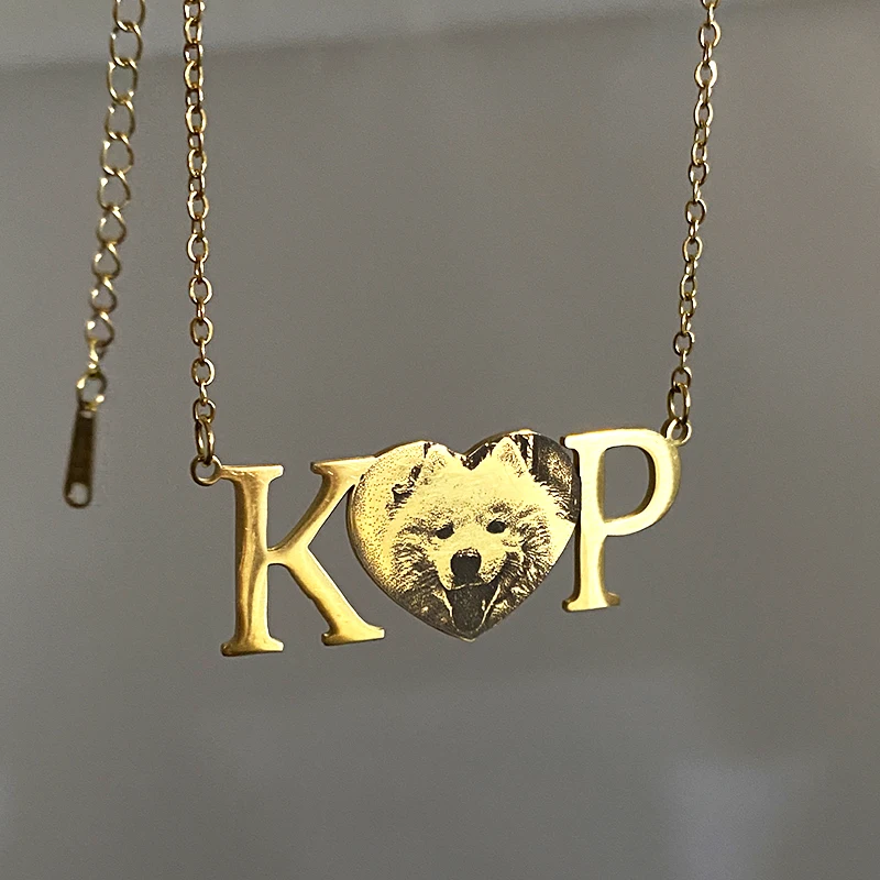 Dog Tag Photo Personalized Name Necklace Stainless Steel Heart Pet Picture Initial Letter Customized Pendant Necklace Jewelry
Dog Tag Photo Personalized Name Necklace Stainless Steel Heart Pet Picture Initial Letter Customized Pendant Necklace Jewelry