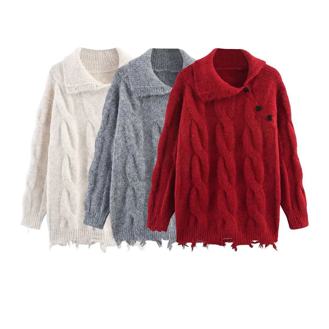 Korejepo новое женское платье в европейском и американском стиле с косыми боковыми пуговицами и высоким воротником с лацканами, пуловер с жареным тестом, вязаный свитер
Korejepo новое женское платье в европейском и американском стиле с косыми боковыми пуговицами и высоким воротником с лацканами, пуловер с жареным тестом, вязаный свитер