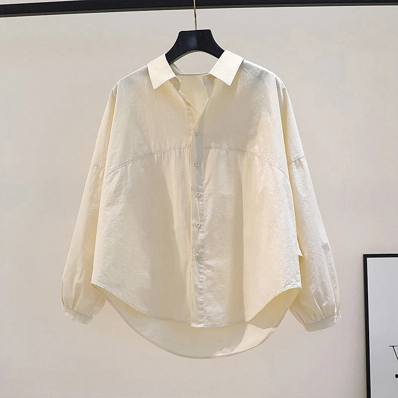 Loose Fit Pure Cotton Women's Shirt Spring Summer New Style Pleated Splicing Korean Version Long Sleeve Collar Top
Loose Fit Pure Cotton Women's Shirt Spring Summer New Style Pleated Splicing Korean Version Long Sleeve Collar Top