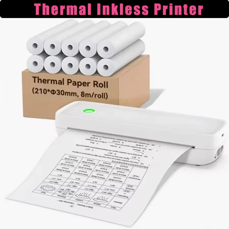 Inkless A4 Portable Thermal Printer Supports A40 Thermal Paper Bluetooth Wireless Mobile Travel Printers for Car & Office Use
Inkless A4 Portable Thermal Printer Supports A40 Thermal Paper Bluetooth Wireless Mobile Travel Printers for Car & Office Use