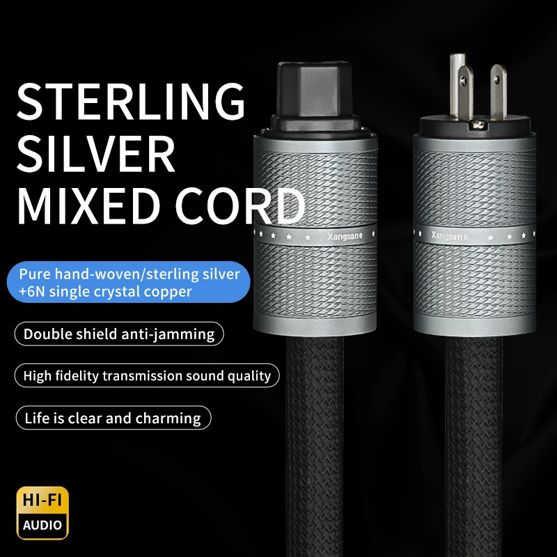 Xangsane XS-TS01 high-end pure silver power cord for preamplifier CD6N single crystal copper American standard power cord 
Xangsane XS-TS01 high-end pure silver power cord for preamplifier CD6N single crystal copper American standard power cord