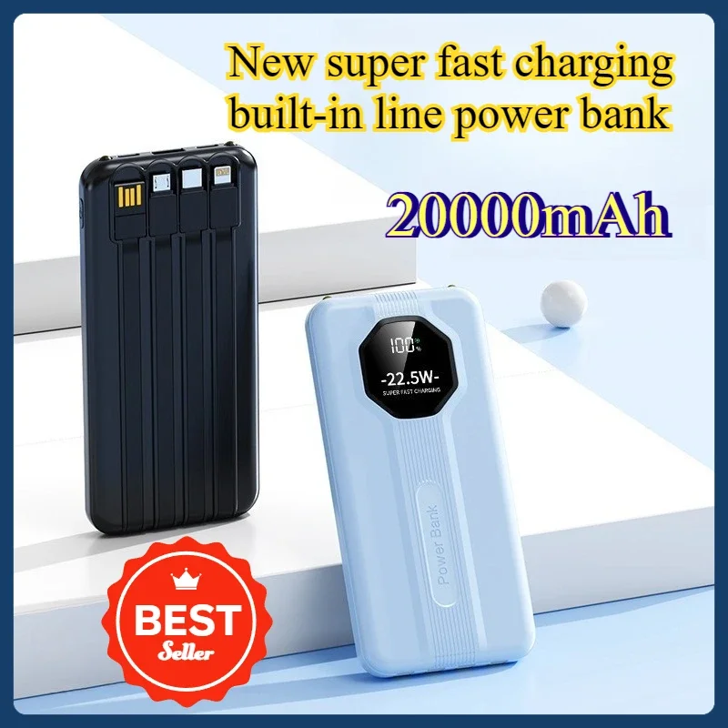 New 20000mAh Super Fast Charging Power Bank with Built-in Cable 22.5W Large Capacity Mobile Power Supply
New 20000mAh Super Fast Charging Power Bank with Built-in Cable 22.5W Large Capacity Mobile Power Supply