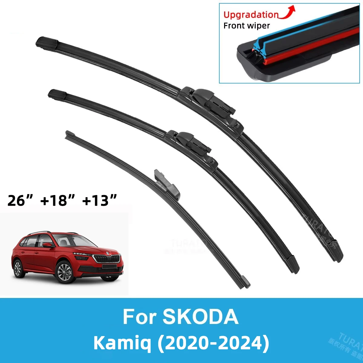 3PCS Car Wiper Blades for 2020-2024 SKODA Kamiq Rear Windshield Wipers Double Rubber Car Accessories 2020 2021 2022 2023 2024
3PCS Car Wiper Blades for 2020-2024 SKODA Kamiq Rear Windshield Wipers Double Rubber Car Accessories 2020 2021 2022 2023 2024