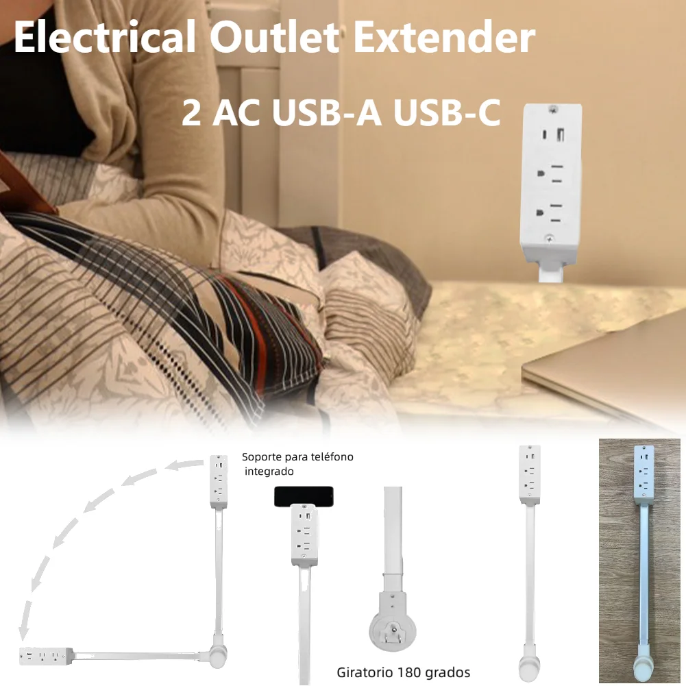 Electrical Outlet Extender Access Hard-to-Reach Outlets Power Socket Wall Charger Use Behind Couches Nightstands Desks and More
Electrical Outlet Extender Access Hard-to-Reach Outlets Power Socket Wall Charger Use Behind Couches Nightstands Desks and More