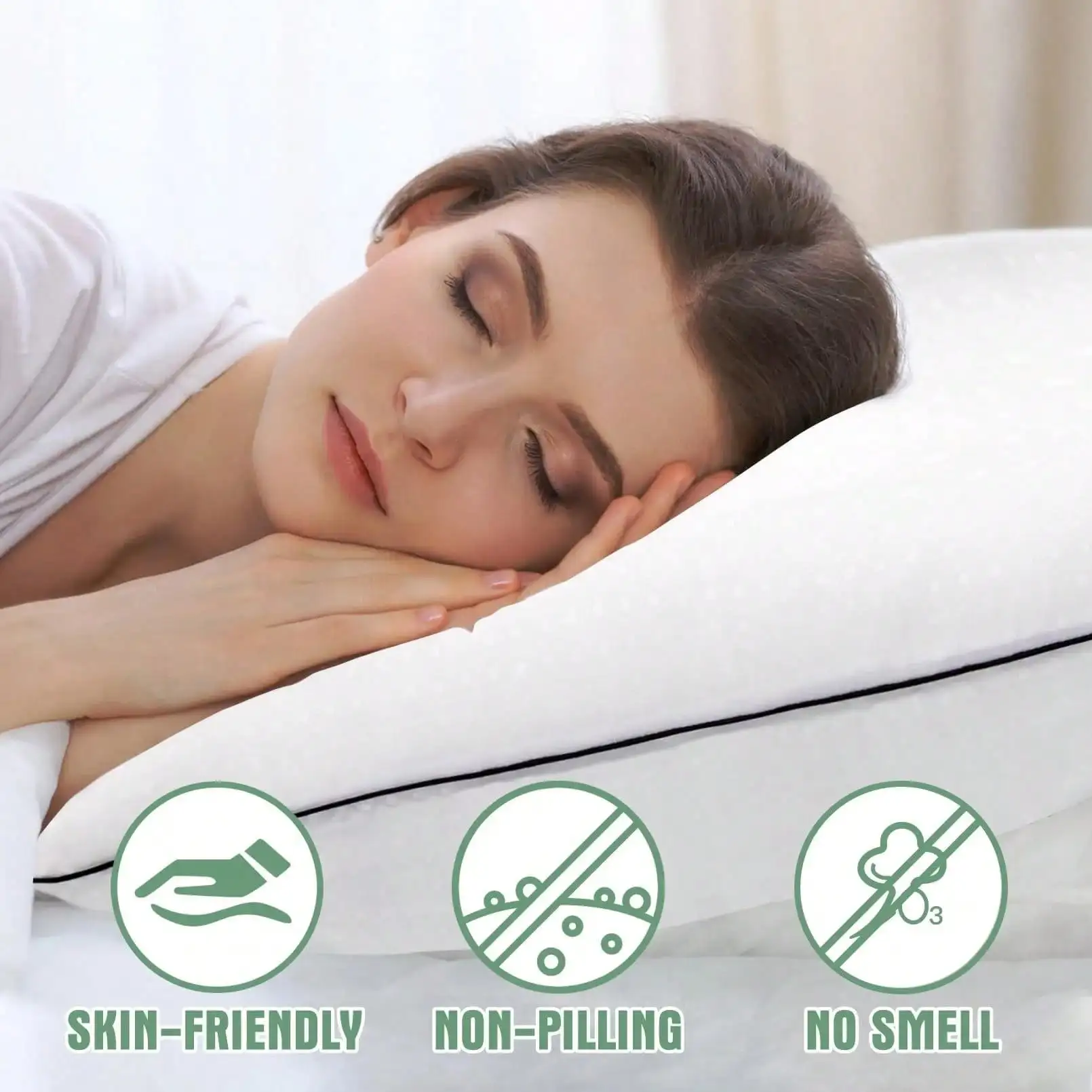 Standard Size Bed Pillows Set of 4, Supportive Sleeping Pillows for Side, Stomach and Back Sleepers, Hotel-Style
Standard Size Bed Pillows Set of 4, Supportive Sleeping Pillows for Side, Stomach and Back Sleepers, Hotel-Style