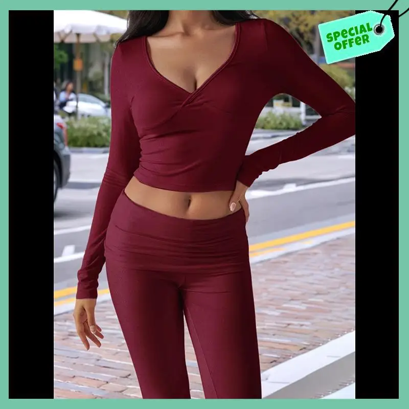 Sturdy Women's Workout 2 Piece Lounge Sets Long Sleeve Tops Foldover Flare Pants Casual Outfits Tracksuit
Sturdy Women's Workout 2 Piece Lounge Sets Long Sleeve Tops Foldover Flare Pants Casual Outfits Tracksuit