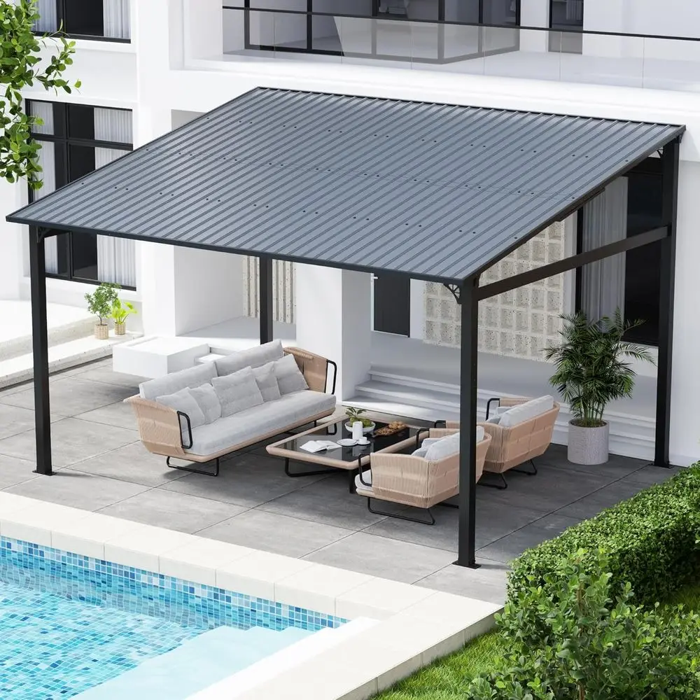 Пергола-навес с жесткой крышей 12х10 футов, из оцинкованной стали, для улицы
Пергола-навес с жесткой крышей 12х10 футов, из оцинкованной стали, для улицы
